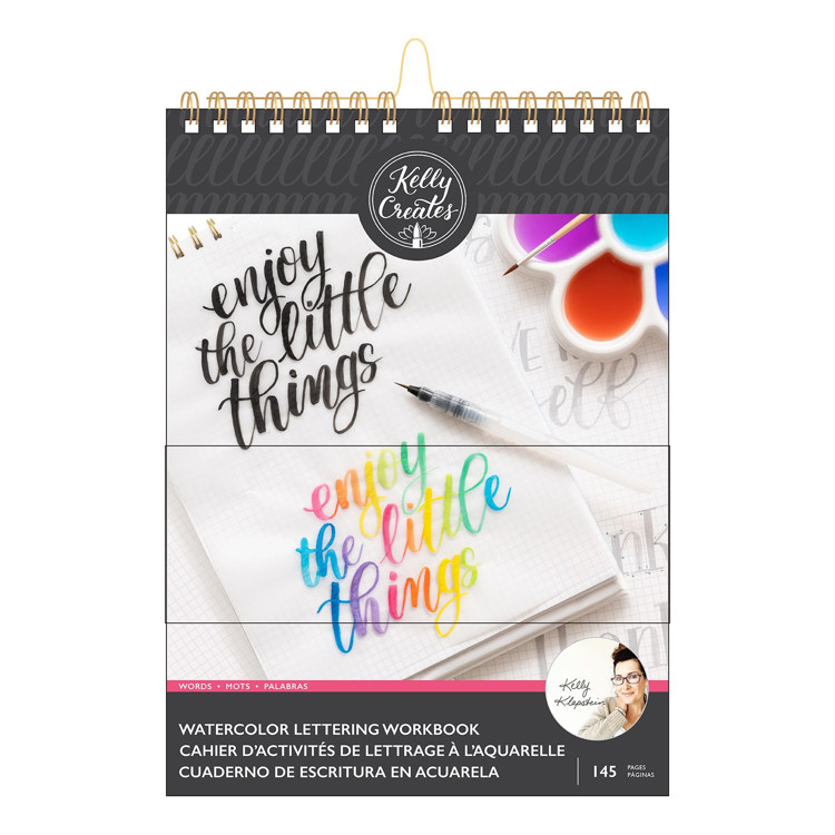 Kelly Creates - Watercolor brush lettering workbook words | HobbyVision