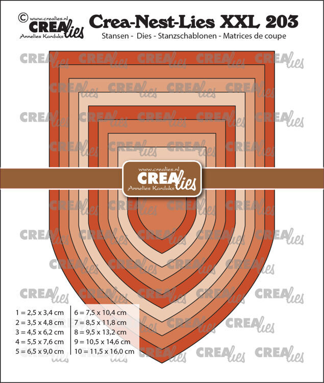 Crealies - Crea-Nest-Lies XXL - Vaandel D / Kerkboog Glad