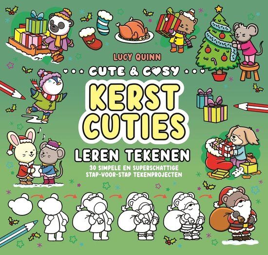Mus - Lucy Quinn - Cute & Cosy - Kerst Cuties leren tekenen