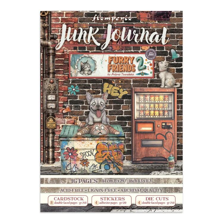 Stamperia - Furry Friends 2 - Junk Journal Stickers, Backgrounds, Cut-Outs by Antonis Tzanidakis