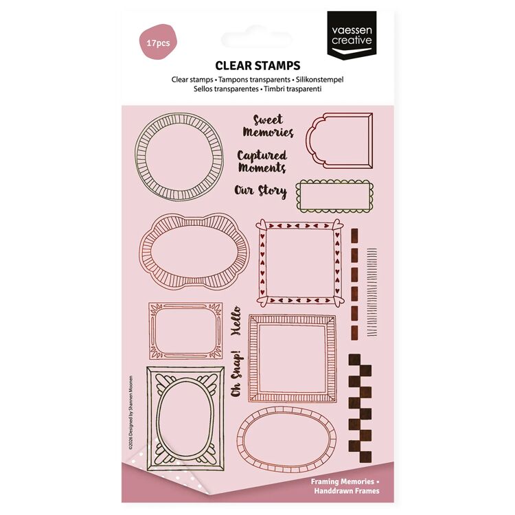 Vaessen Creative - Clear Stamps Set - Handgetekende Kaders A6