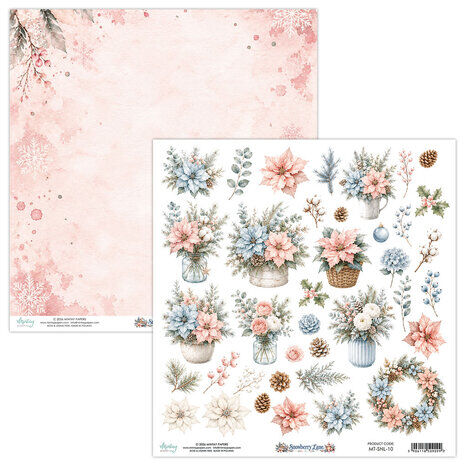 Mintay - Snowberry Lane - 12x12 Inch Fussy Cut Flora Paper