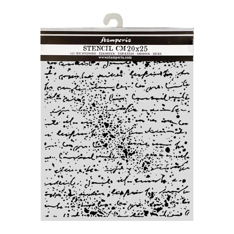 Stamperia - Cosmos Thick Stencils 20x25cm - Handwriting by Cristina Radovan